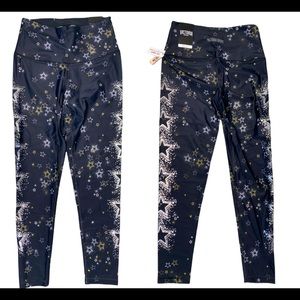 Victoria’s Secret Sport 7/8 Tight Workout Leggings Metallic Stars Gold S